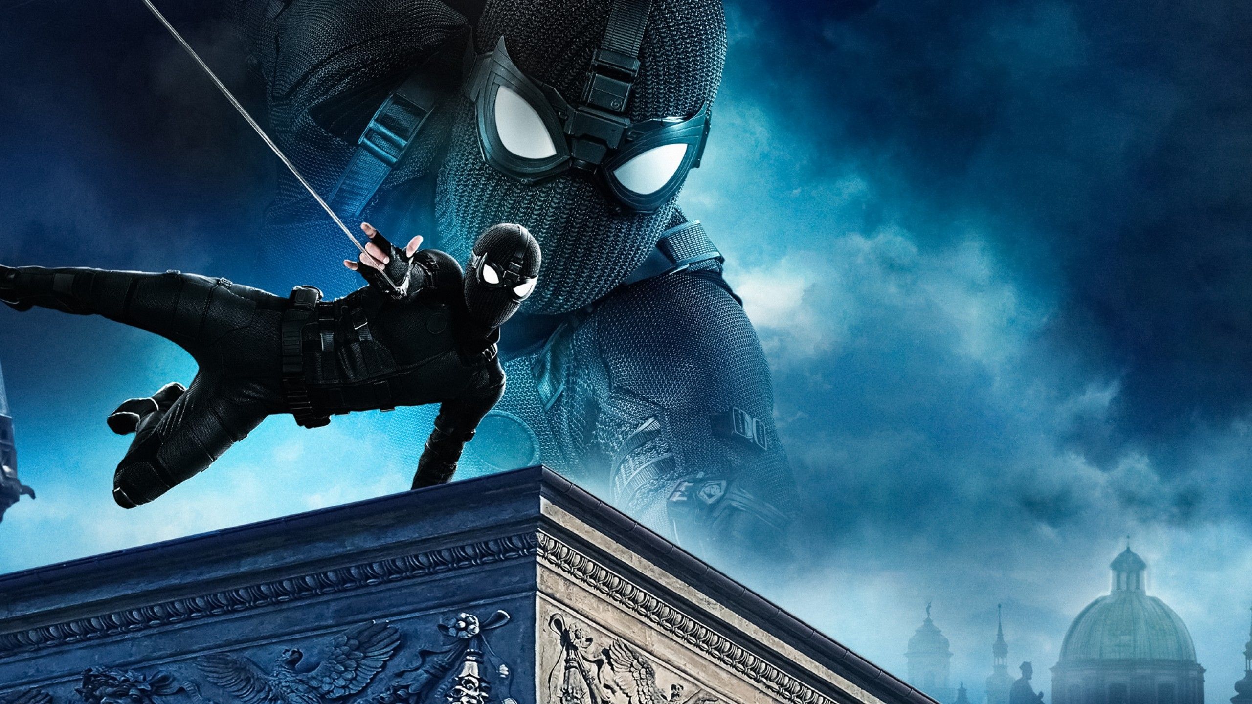 Spider Man: Far From Home 4K Wallpaper, Night Monkey, Black Suit, Movies