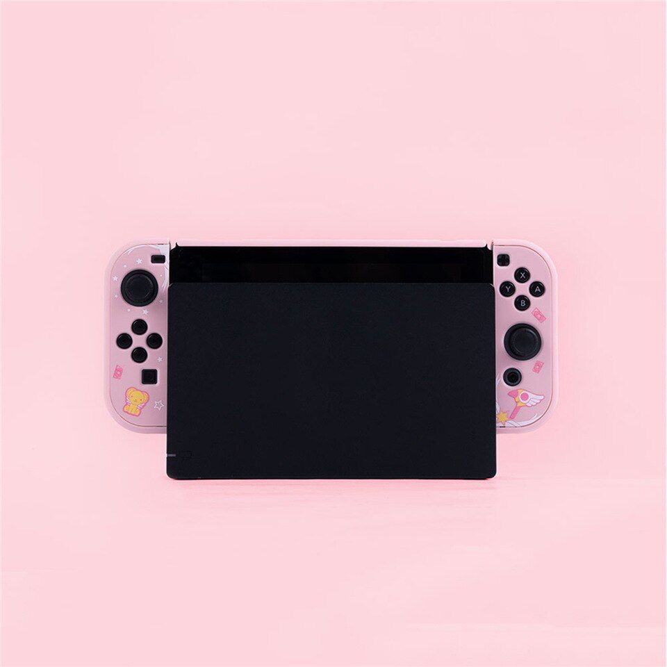 Protective Case Cover Housing Kawaii Cat Pink for Nintend Switch Game Console Joy Con Accessories