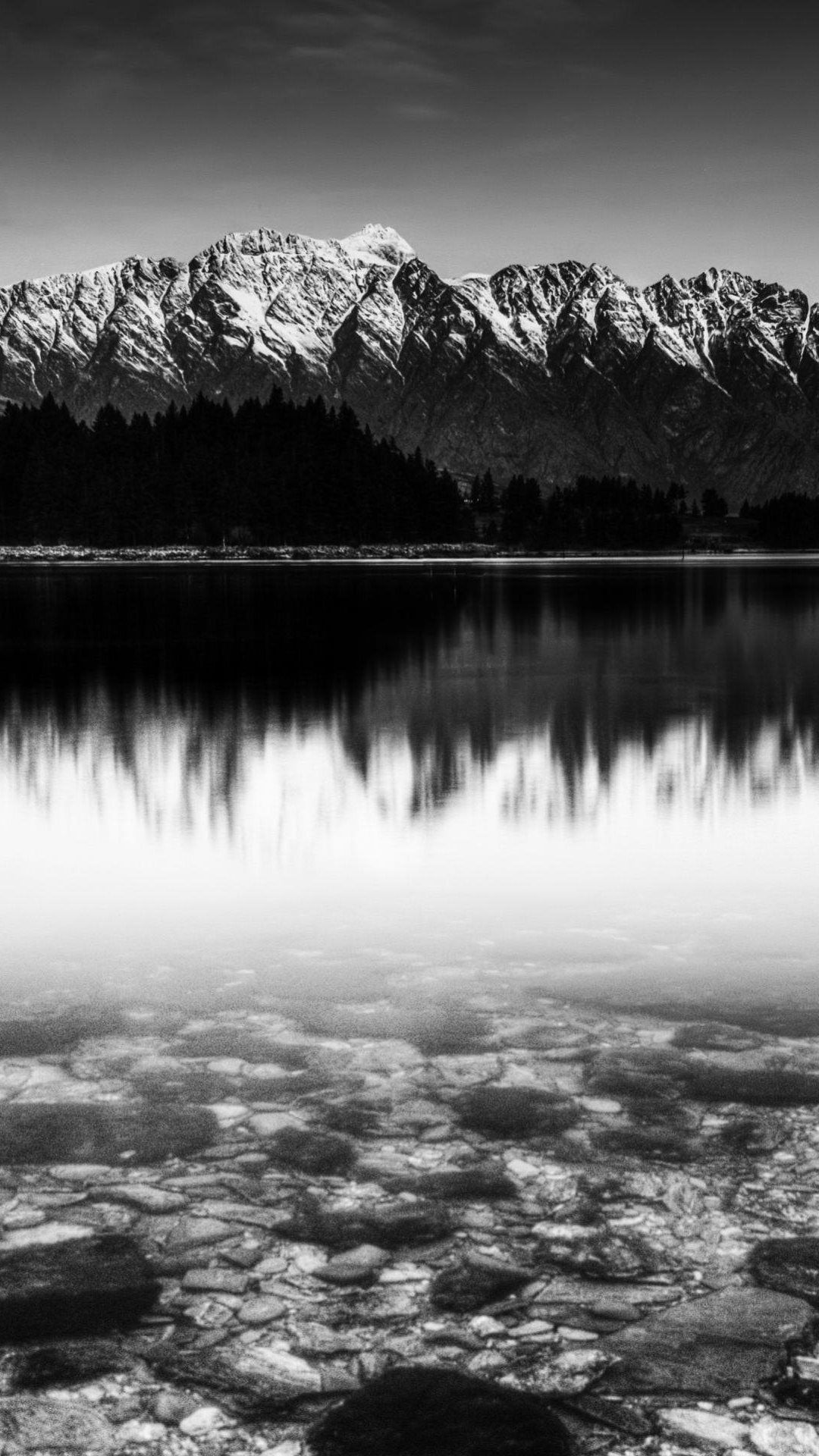 Black And White Snow Mountain Lake iPhone 6 Plus HD Wallpaper HD