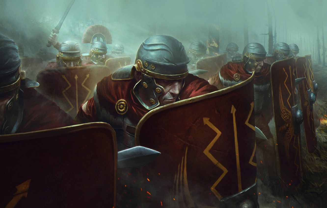 Wallpaper Forest, Rome, Battle, Sword, Warrior, Soldiers, Soldiers
