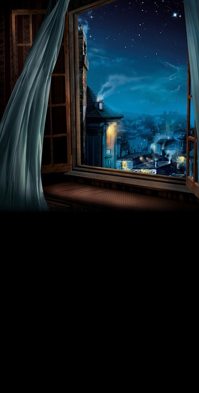 Open Window Peter Pan Magical London Printed Backdrop