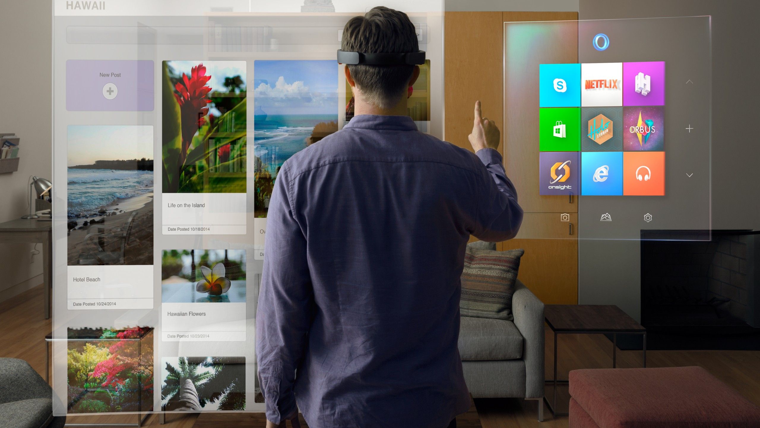 Wallpaper Microsoft HoloLens, Hi Tech News Of A.R. Headset