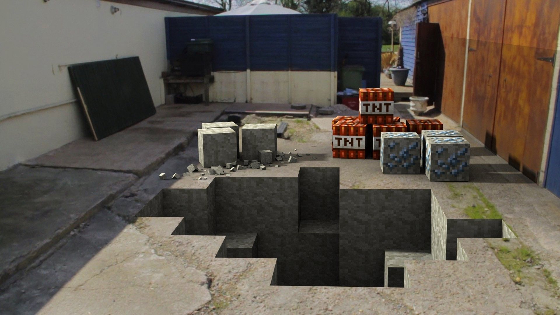 #video games, #Minecraft, #augmented reality wallpaper