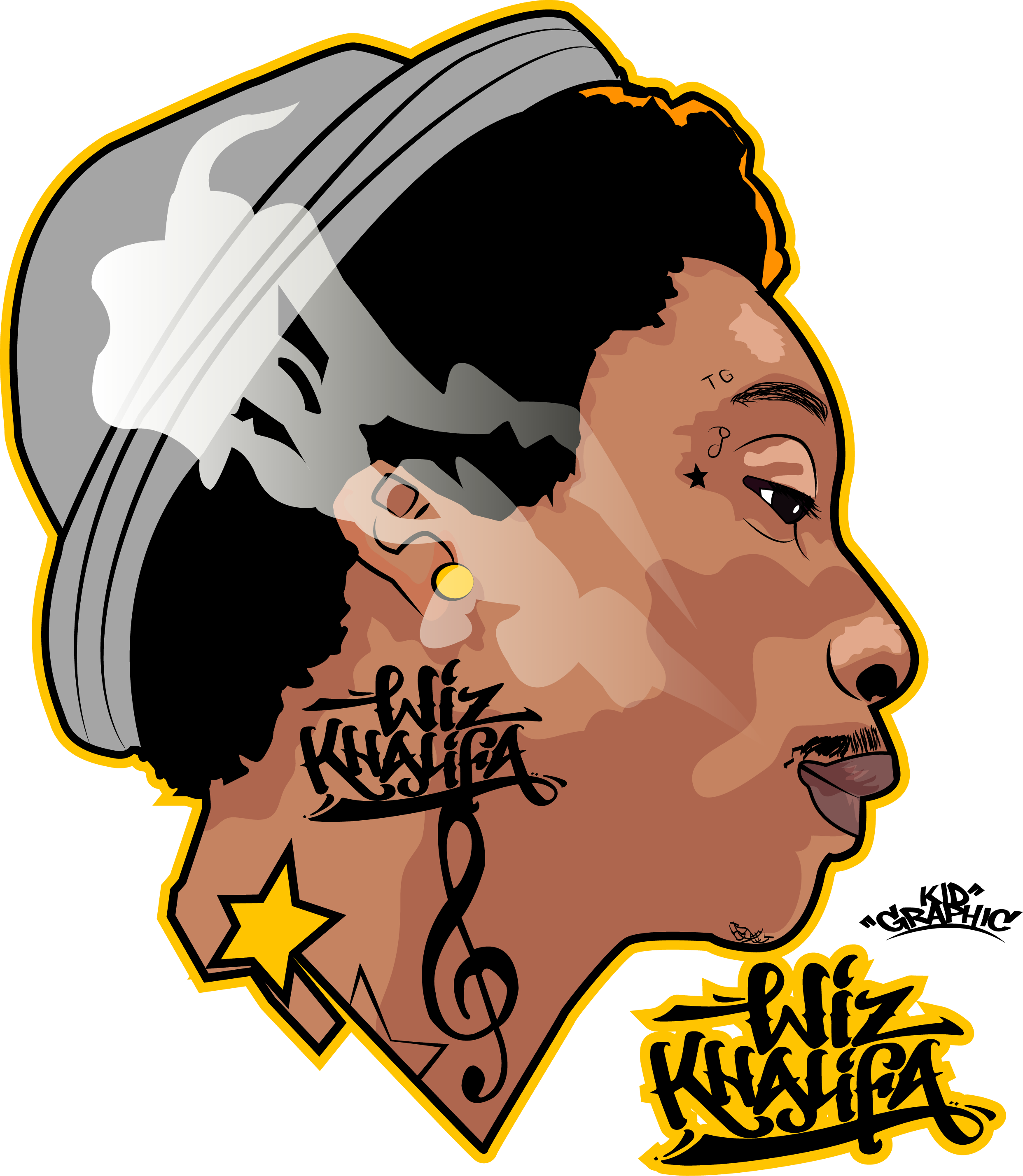 Wiz Khalifa Illustration. Hip tattoo, The wiz, Hip hop art