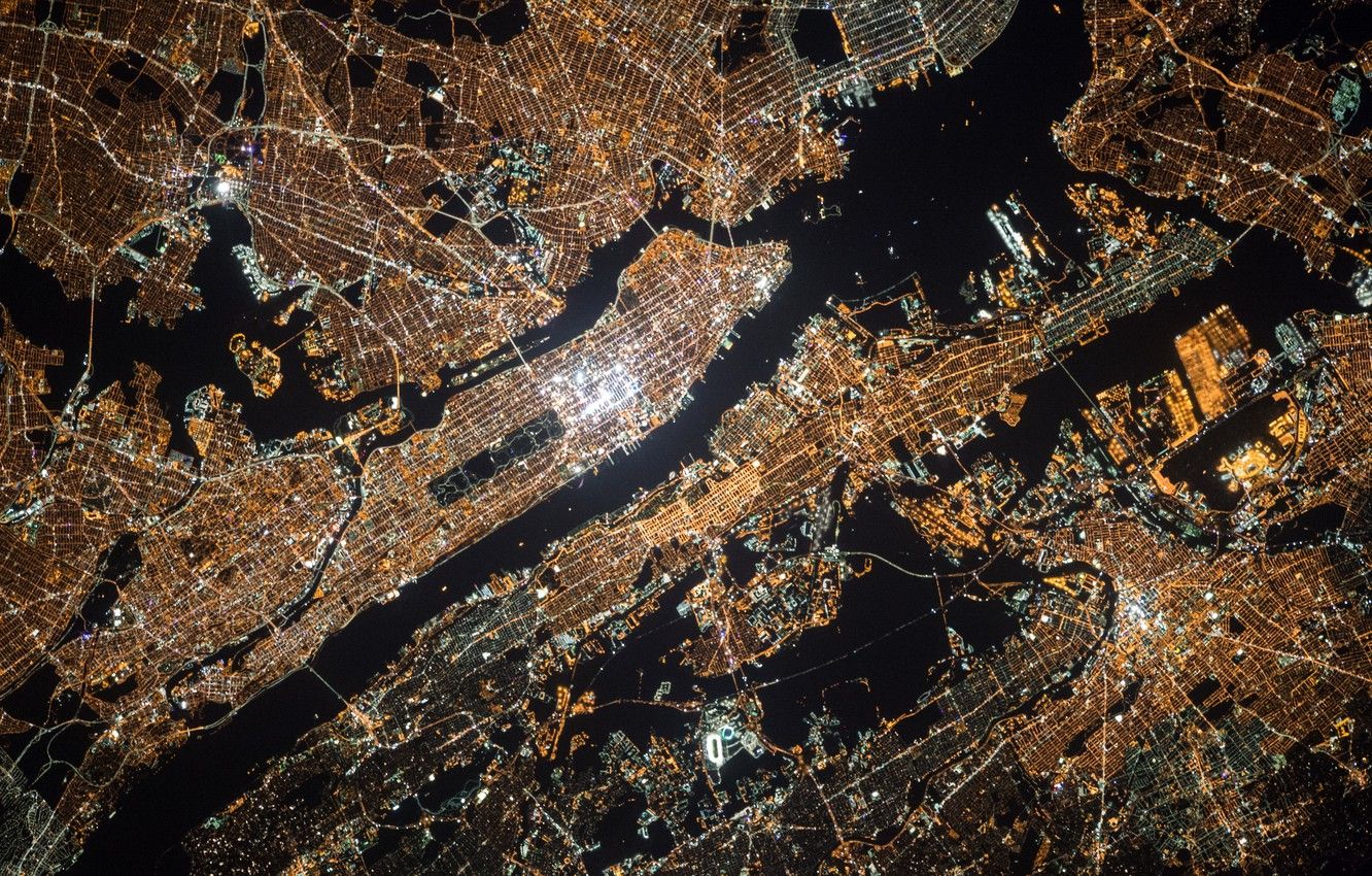 Wallpaper city, lights, USA, United States, night, New York