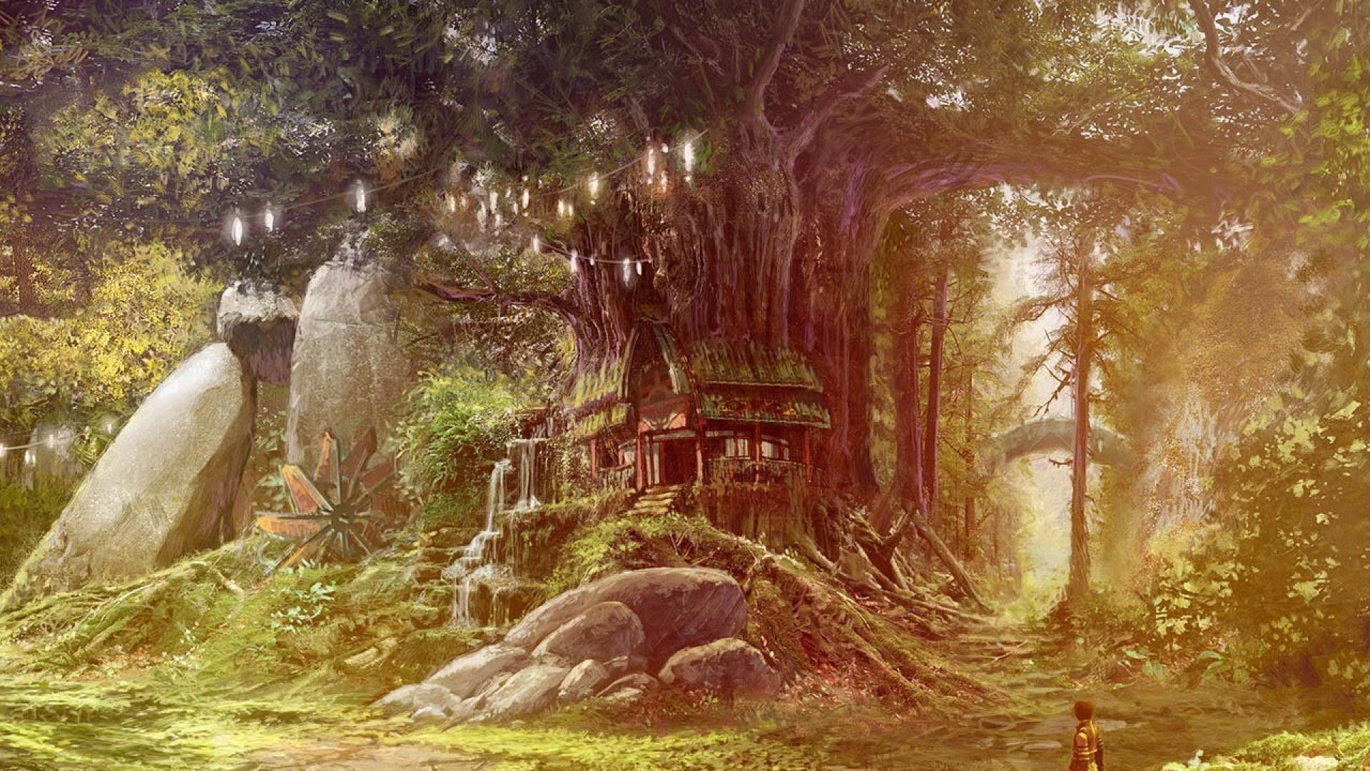 #anime, #nature, #fantasy art, #forest, wallpaper. Mocah