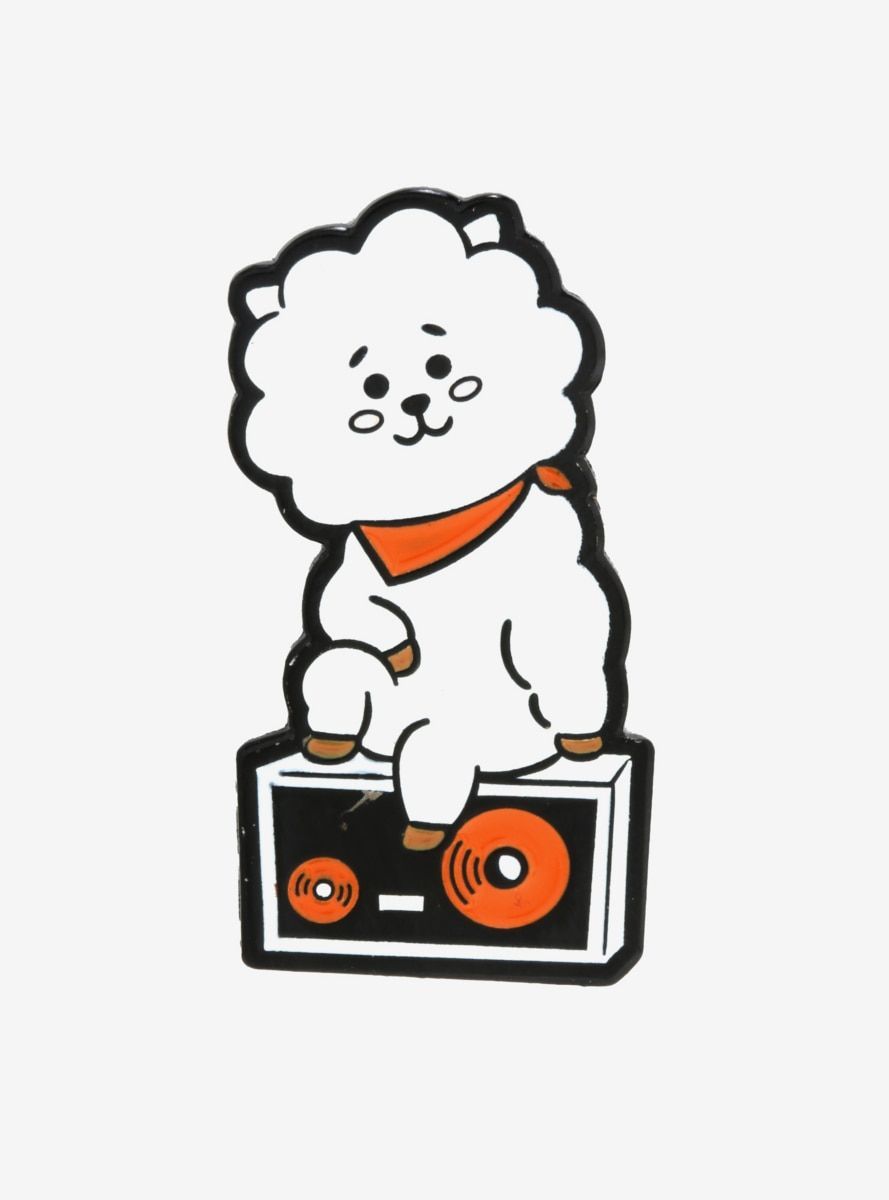 BT21 RJ Boombox Enamel Pin. Cute wallpaper, Line friends, Cute wallpaper background