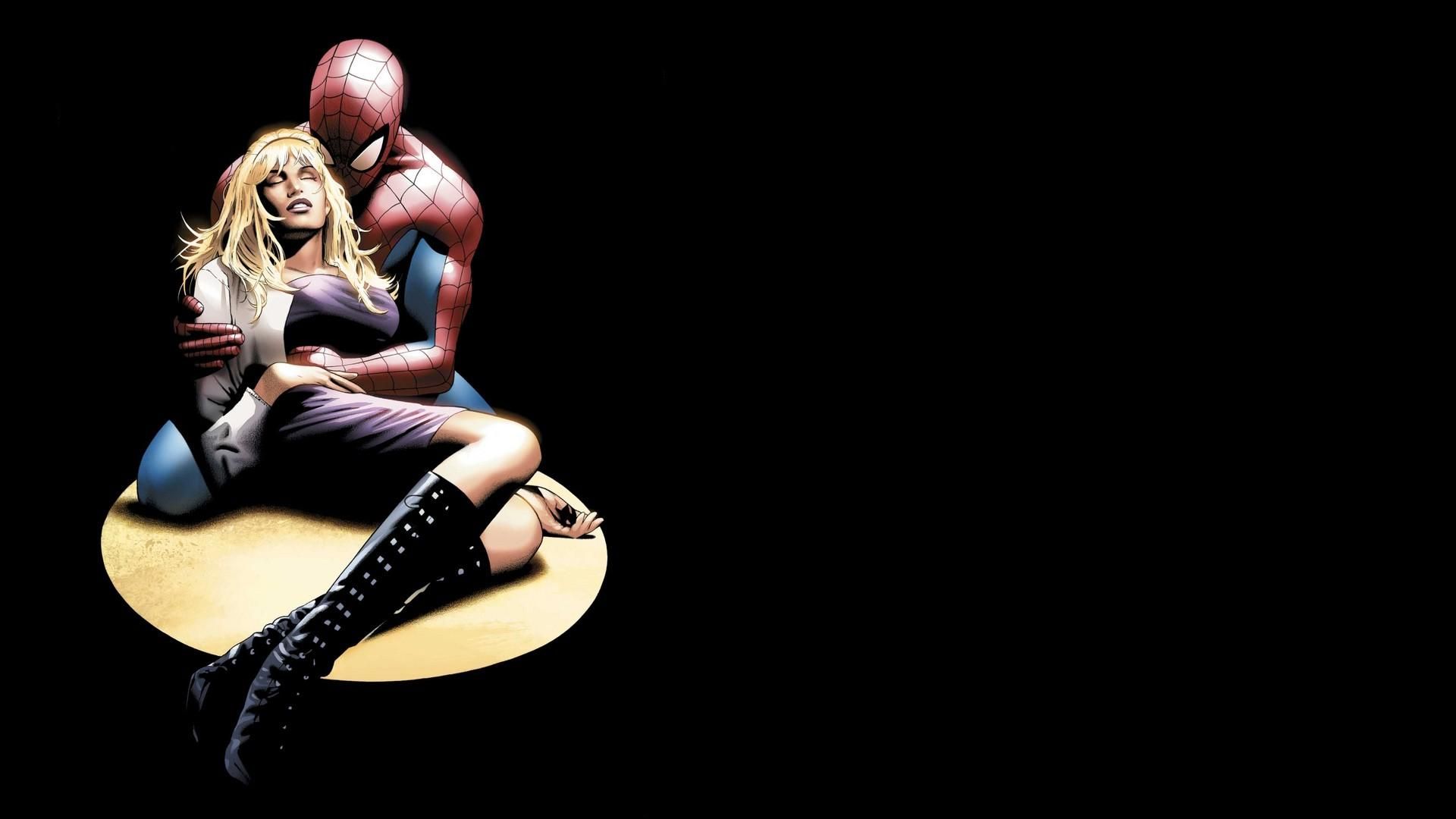 Spiderman Comics Spider Man Superhero With Women Wallpaper HD / Desktop And Mobile Background