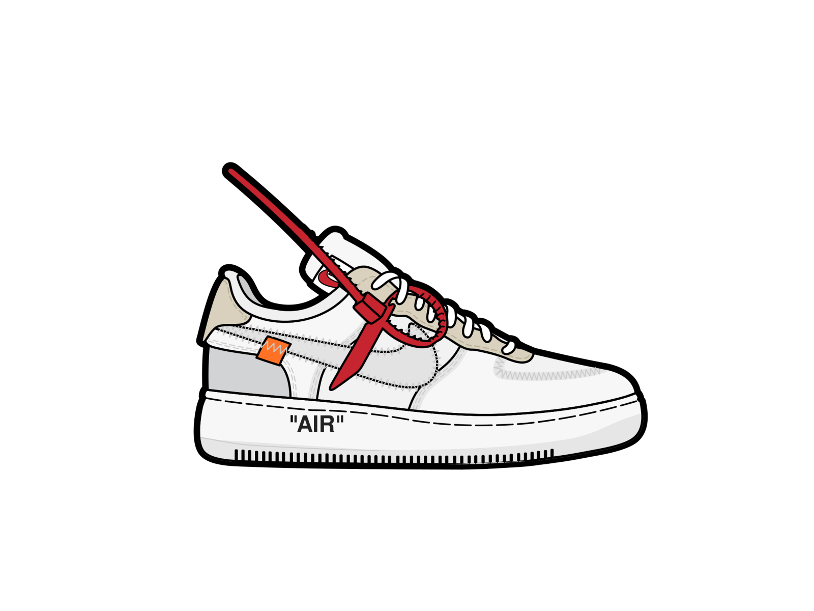 Cartoon Off White Shoes Wallpaper