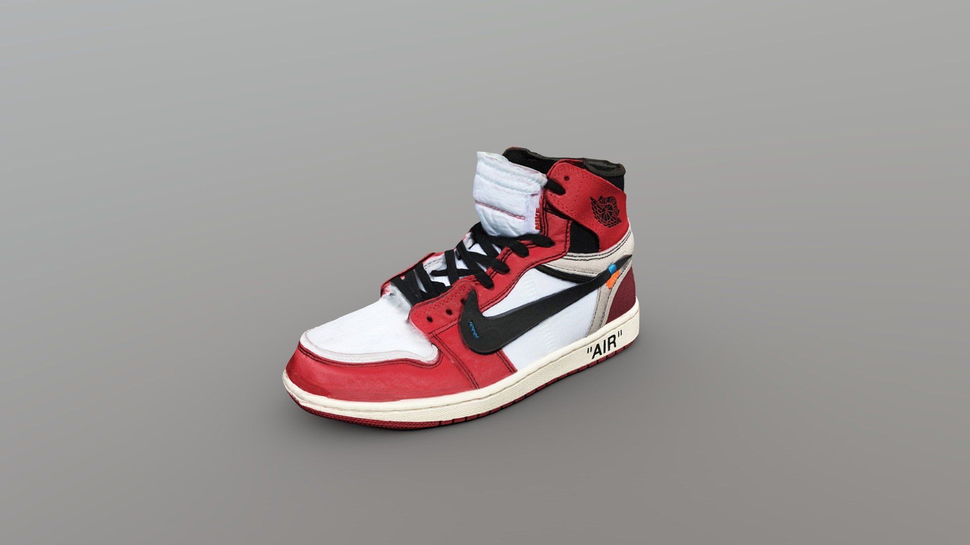 Off White X Nike Air Jordan 1 Shoe Royalty Free 3D Model By Rtql8d [e663986]