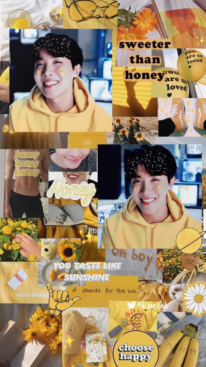 sunny boy hobi in yellow aesthetic