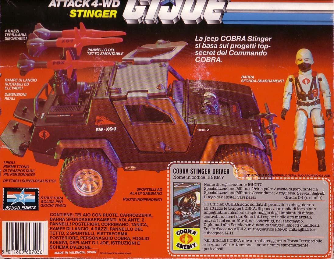 YOJOE.COM. Cobra Stinger Night Attack Jeep (Italy)