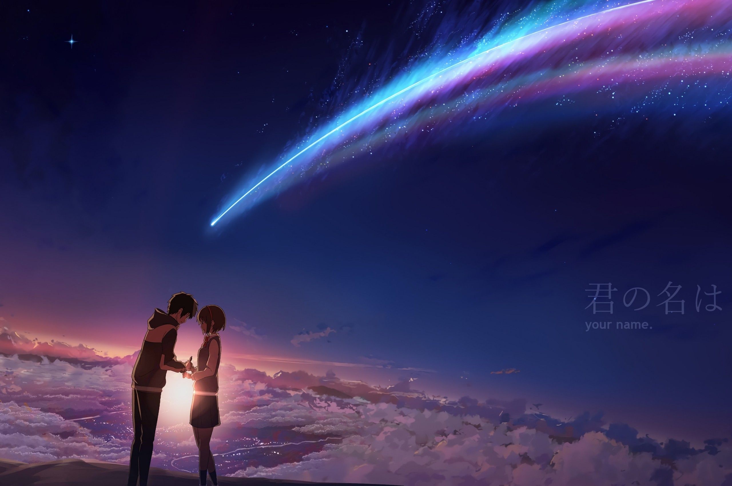 Download 2560x1700 Kimi No Na Wa, Your Name, Mitsuha Miyamizu, Taki Tachibana Wallpaper for Chromebook Pixel