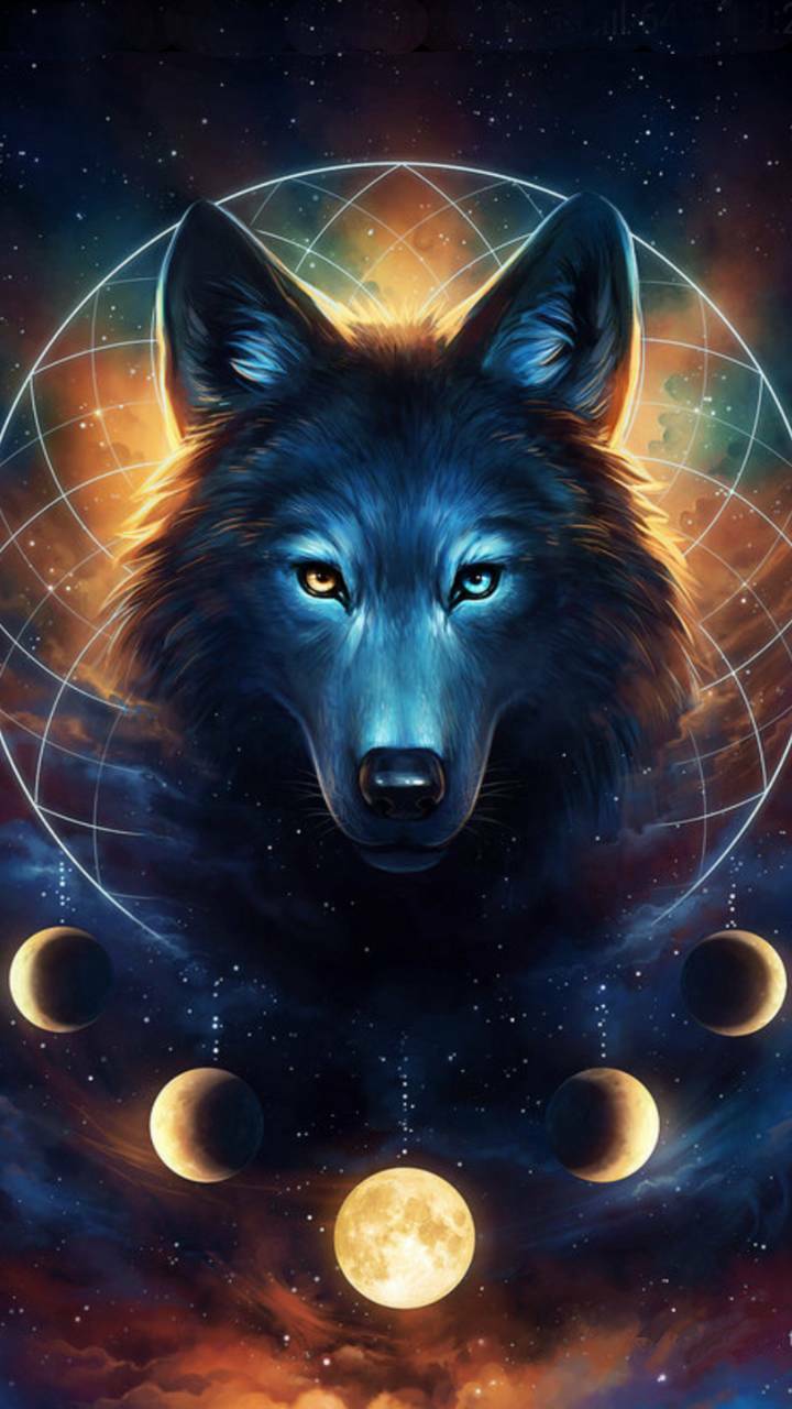 The moon wolf wallpaper