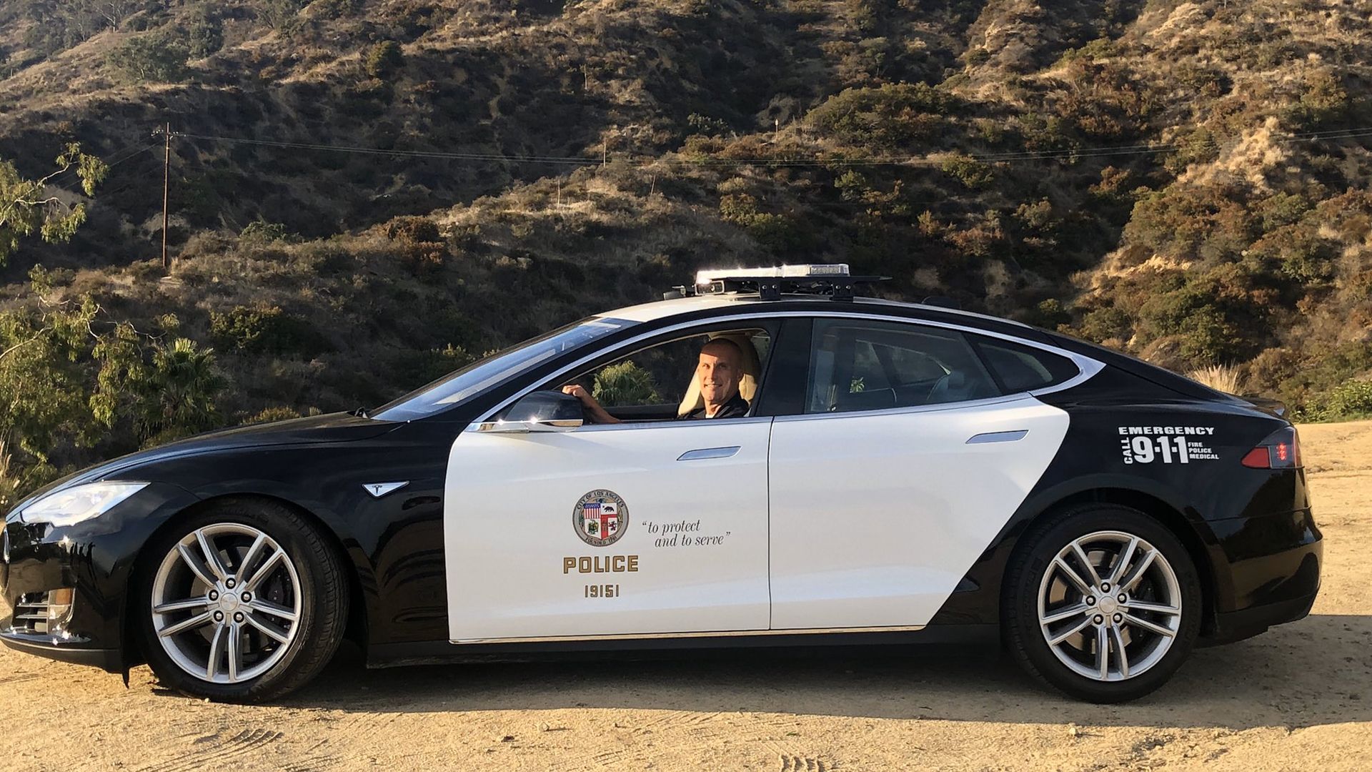 LAPD Hollywood Division Tests Out Tesla Patrol Car