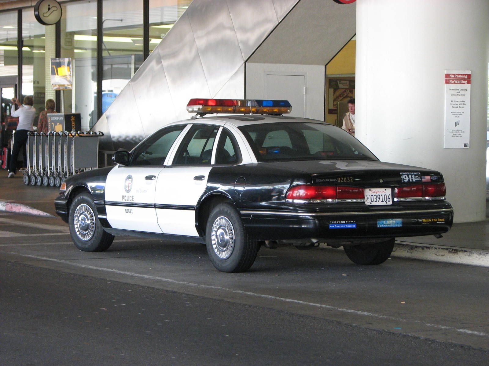 LAPD Ford Crown Victoria outside LAX Patrol