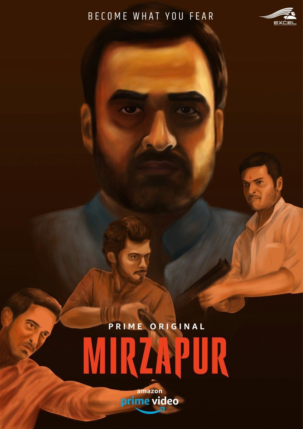 This is a digital poster made by me for upcoming series Mirzapur. Upcoming series, Amazon prime video, Talenthouse