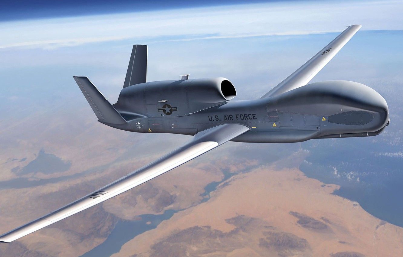 Wallpaper USA, UNITED STATES AIR FORCE, Drone, American Strategic Reconnaissance UAV, Auletta, US Airforce, RQ 4B Global Hawk Image For Desktop, Section авиация