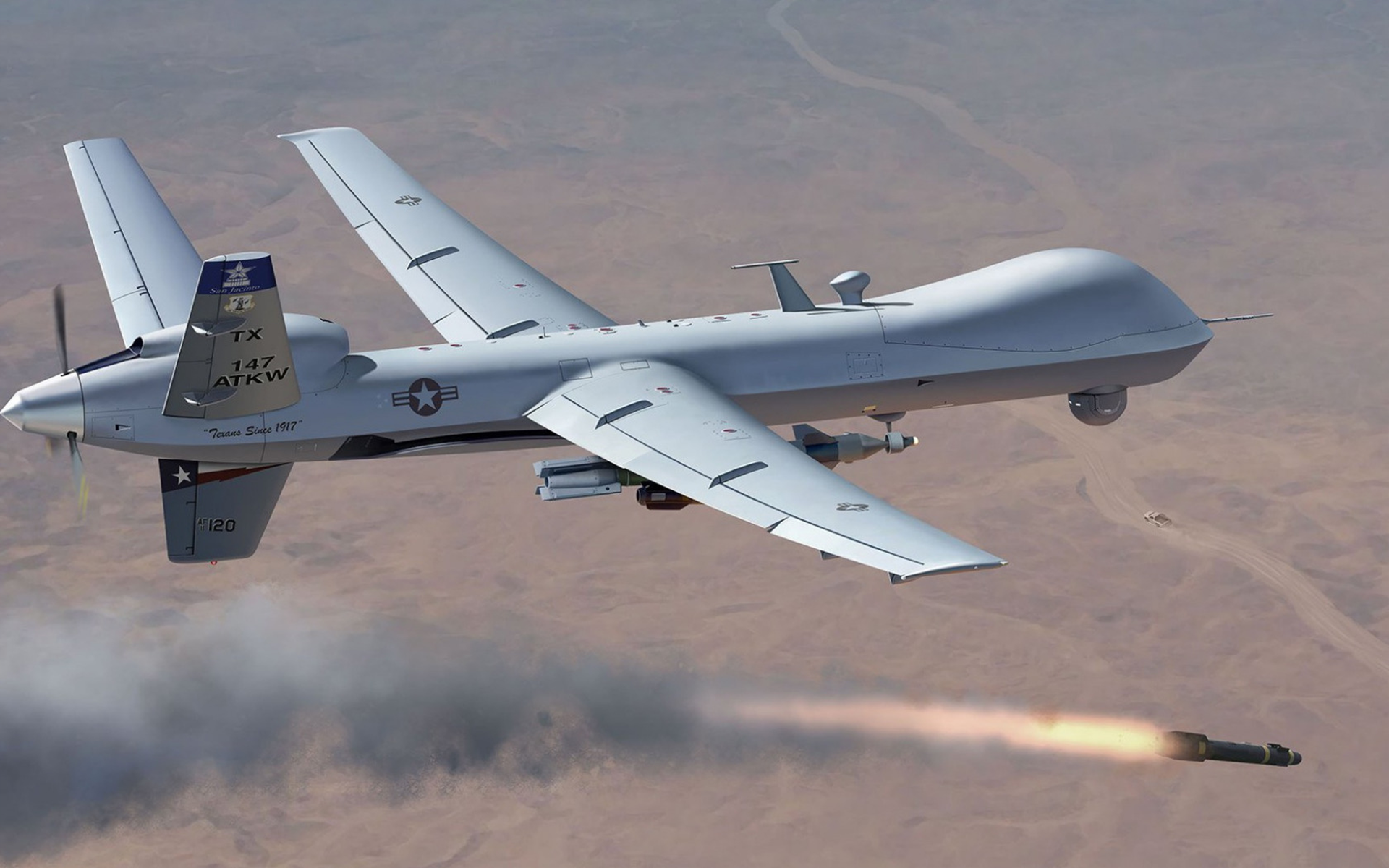Download Wallpaper MQ 9 Reaper, Predator B, Unmanned Aerial Vehicle, UAV, General Atomics Aeronautical Systems, Unmanned Combat Aerial Vehicle, US Air Force, USA For Desktop With Resolution 1920x1200. High Quality HD Picture Wallpaper