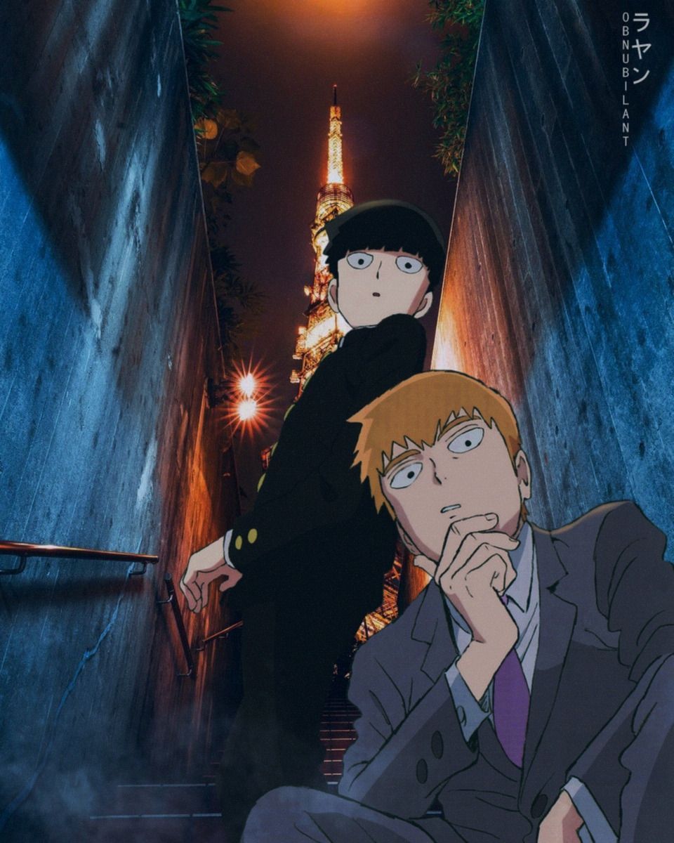 Shigeo Kageyama & Arataka Reigen ( Mob Psycho 100 by Night ). Anime, Papeis de parede galaxia