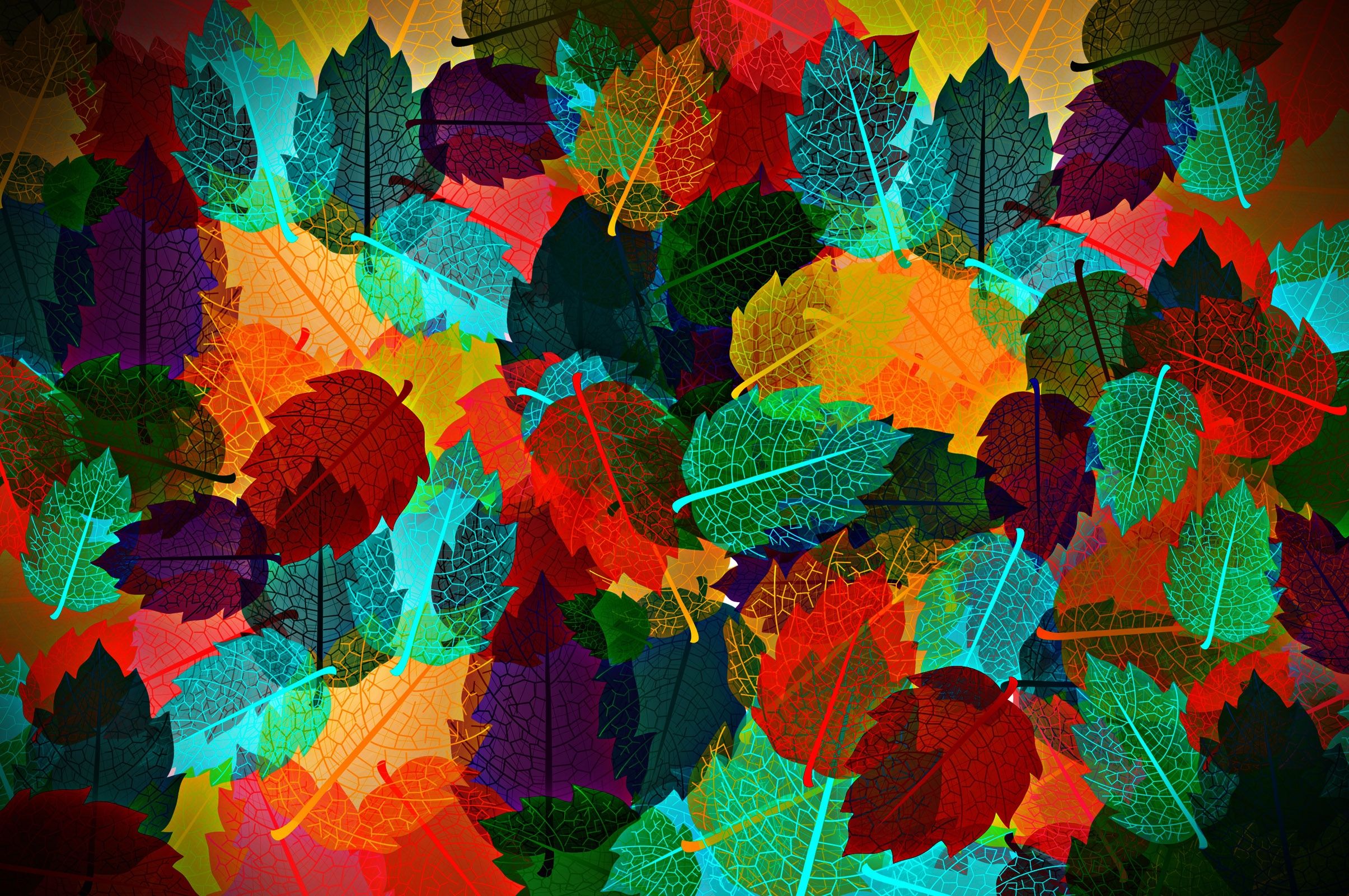 Abstract Autumn Leaves HD Wallpaper