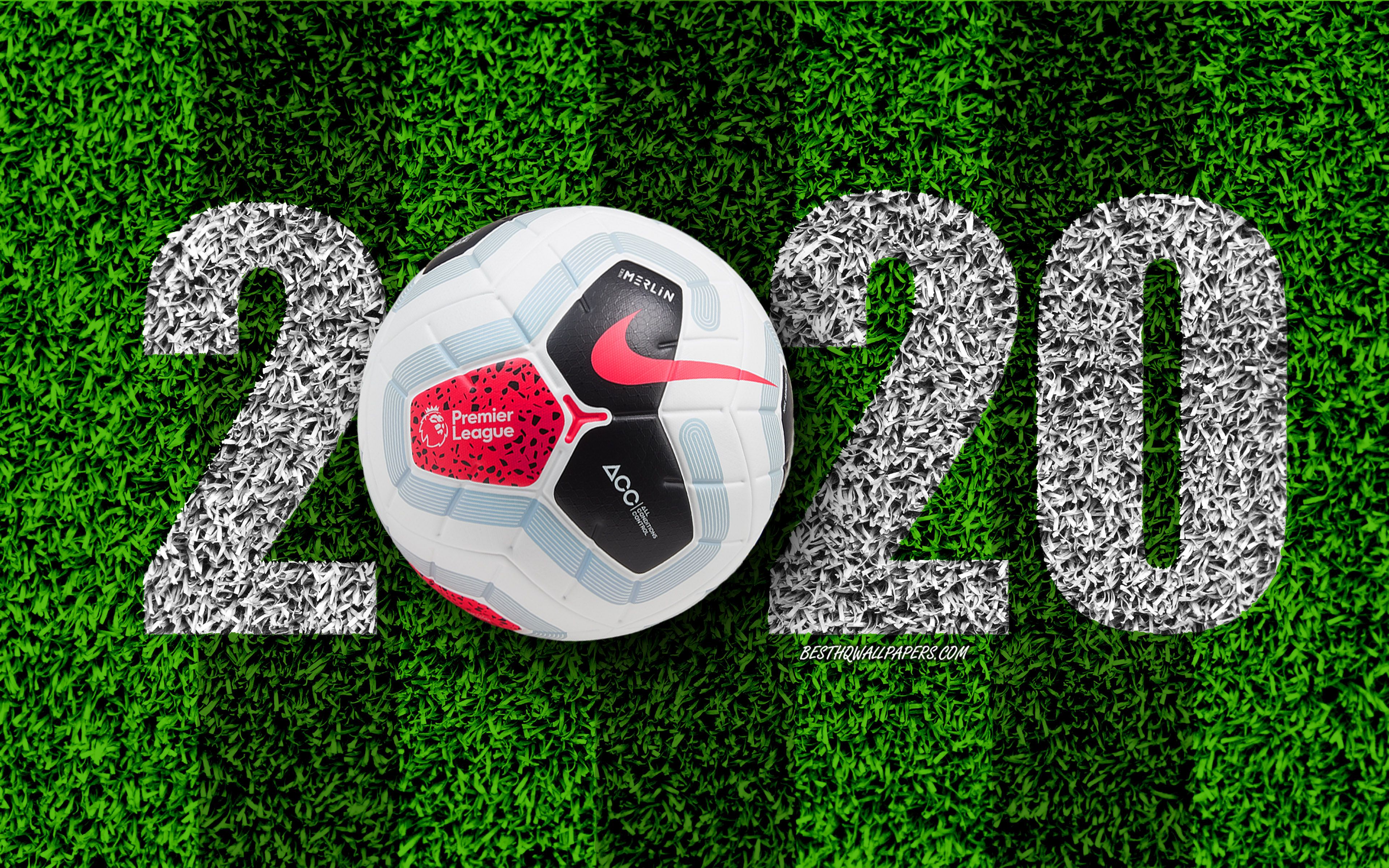 Download wallpaper Nike Merlin, 2020 concepts, official Premier League 2020 ball, England, football, premier league 2019 20 ball, 20th Premier League season for desktop with resolution 3840x2400. High Quality HD picture wallpaper