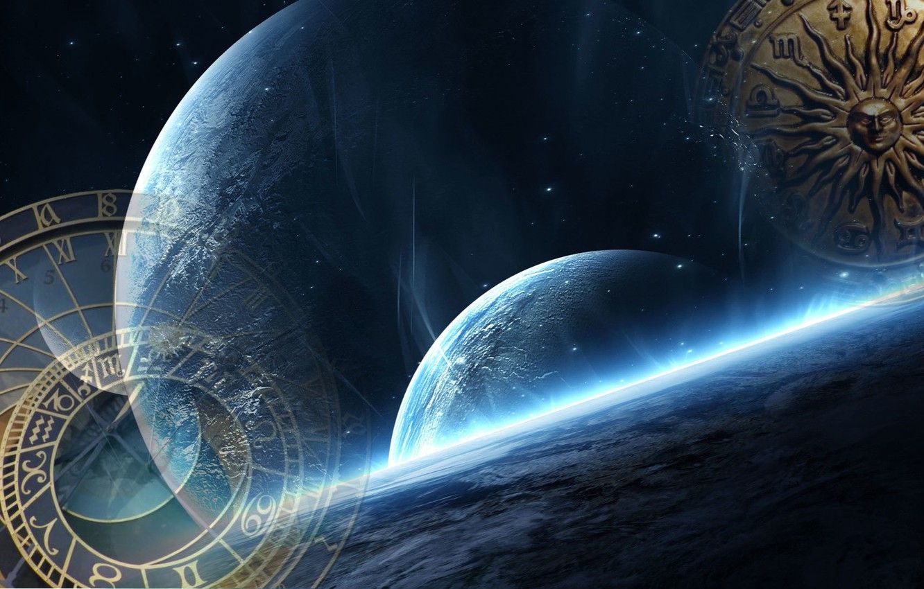 Wallpaper space, time, fiction, watch, planet, art image for desktop, section фантастика