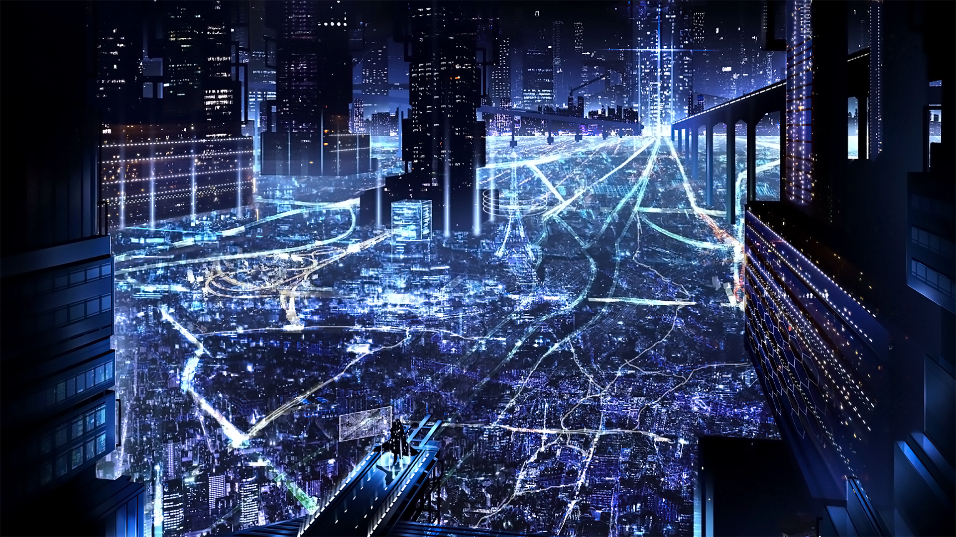 Anime city at night painting girl wallpaper  1920x1200  1015206   WallpaperUP