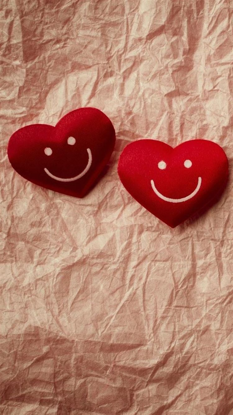 Cute Smile Love Heart Couple Fold Paper iPhone 8 Wallpaper Free Download