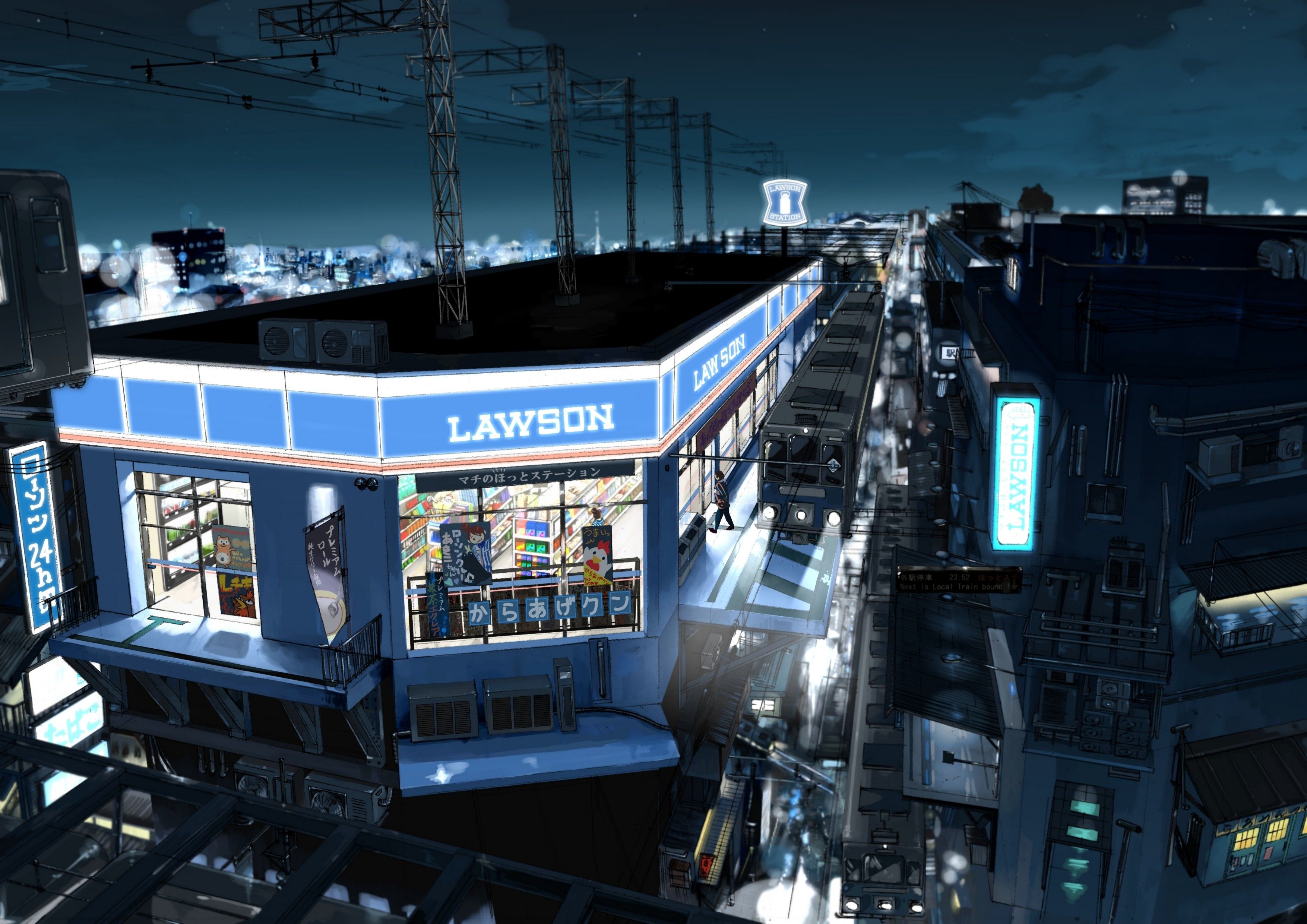 #landscape, #night, #city, #anime, wallpaper. Mocah.org HD Wallpaper