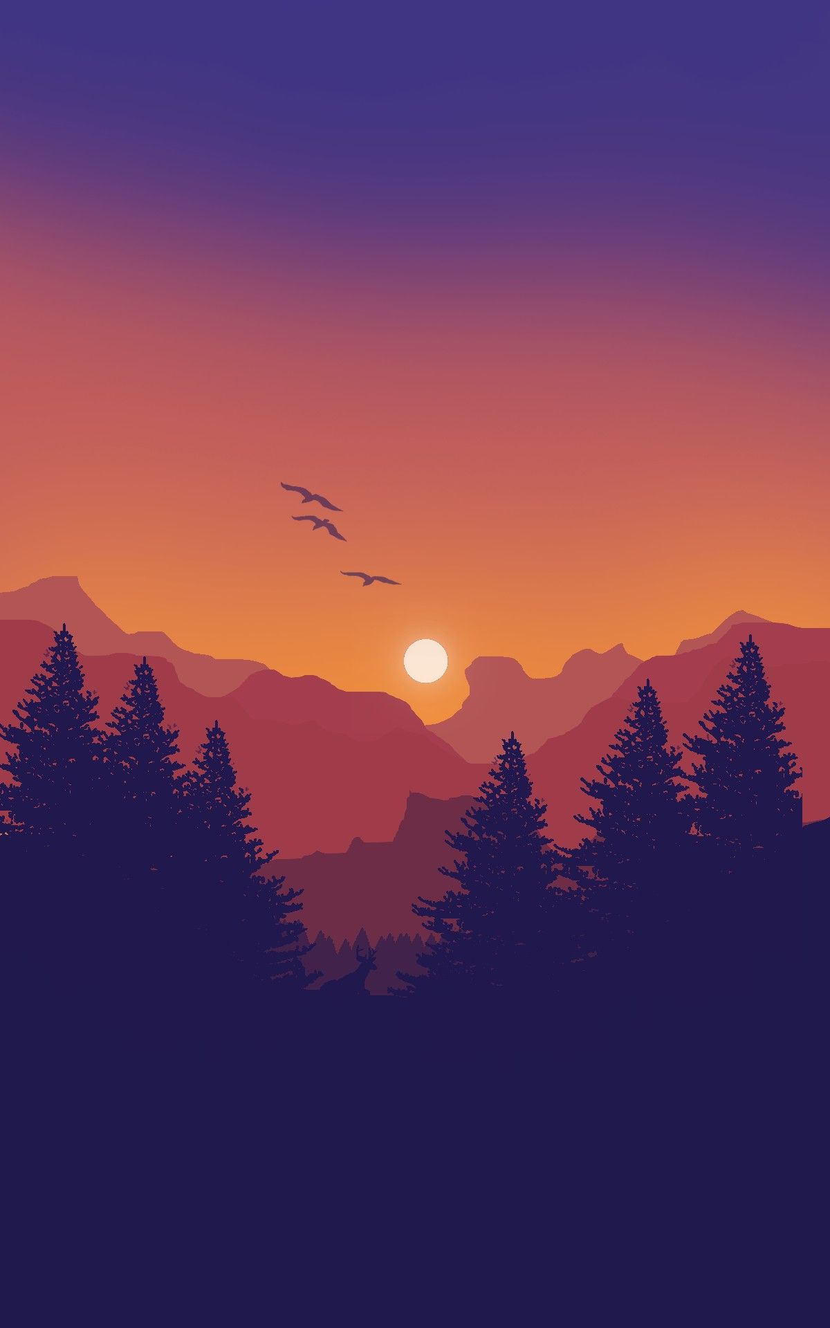 Vector. Landscape illustration, Minimalist wallpaper, Wallpaper picture