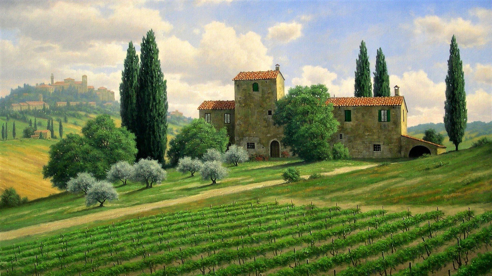 Beautiful Tuscany HD Wallpaper. Background Imagex1080
