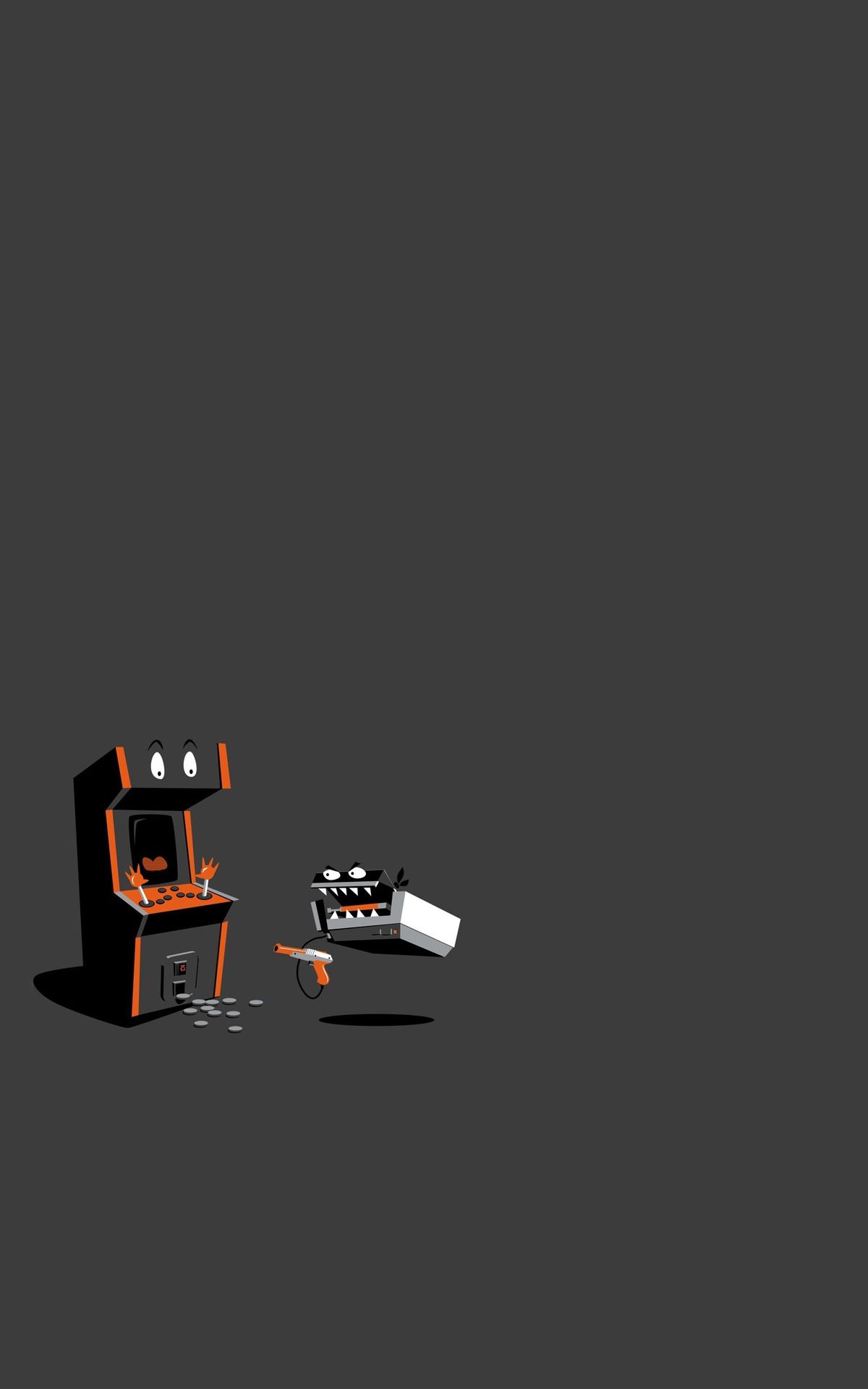 Nintendo Entertainment System, Arcade Cabinet, Humor, Minimalism, Portrait Display Wallpaper HD / Desktop and Mobile Background