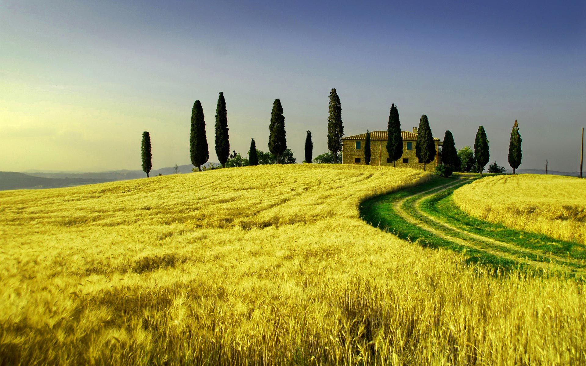 Download 1920x1200 Tuscany Landscape Wallpaper