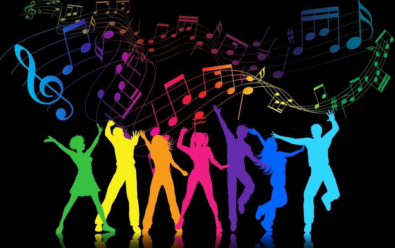 Bunte Party People wallpaper. Music party decorations, Music party, Dance background