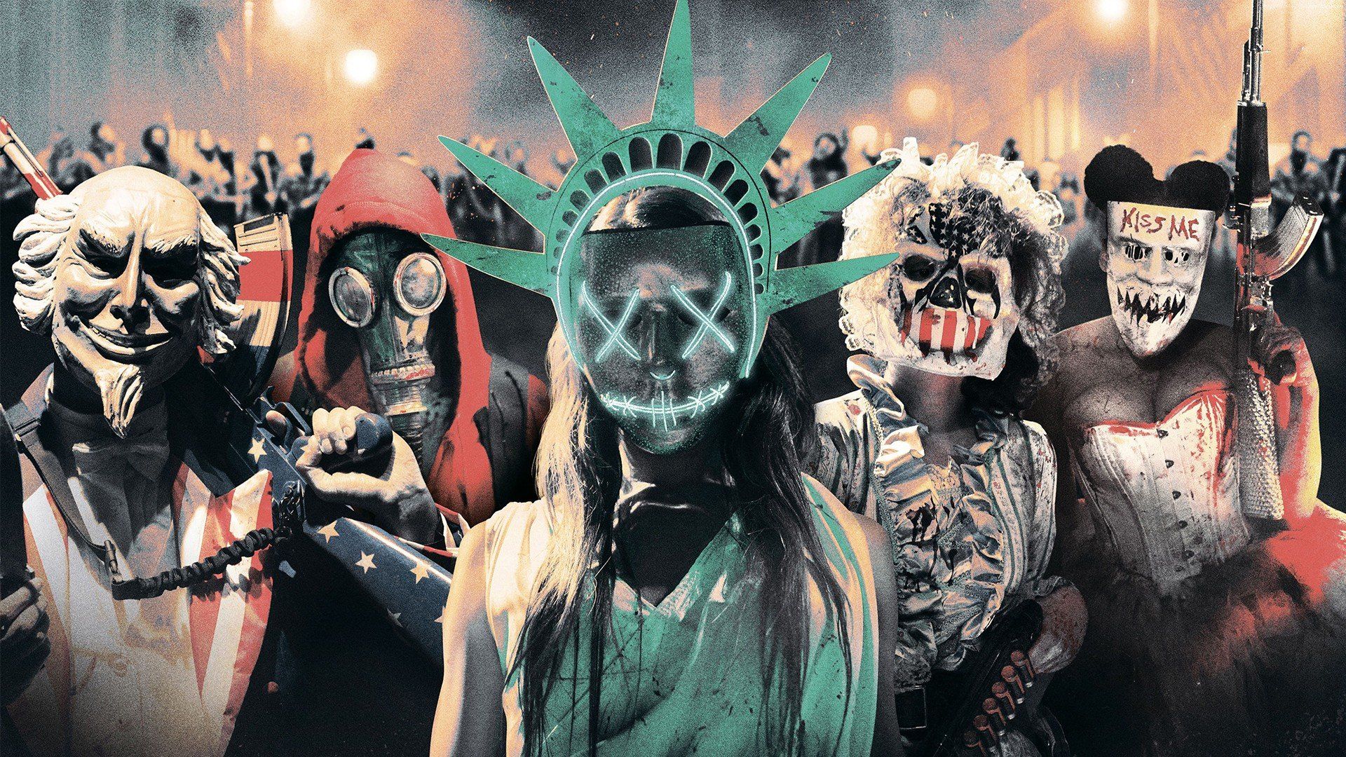 purge, The purge election year, Mask, Statue of Liberty Wallpaper HD / Desktop and Mobile Background