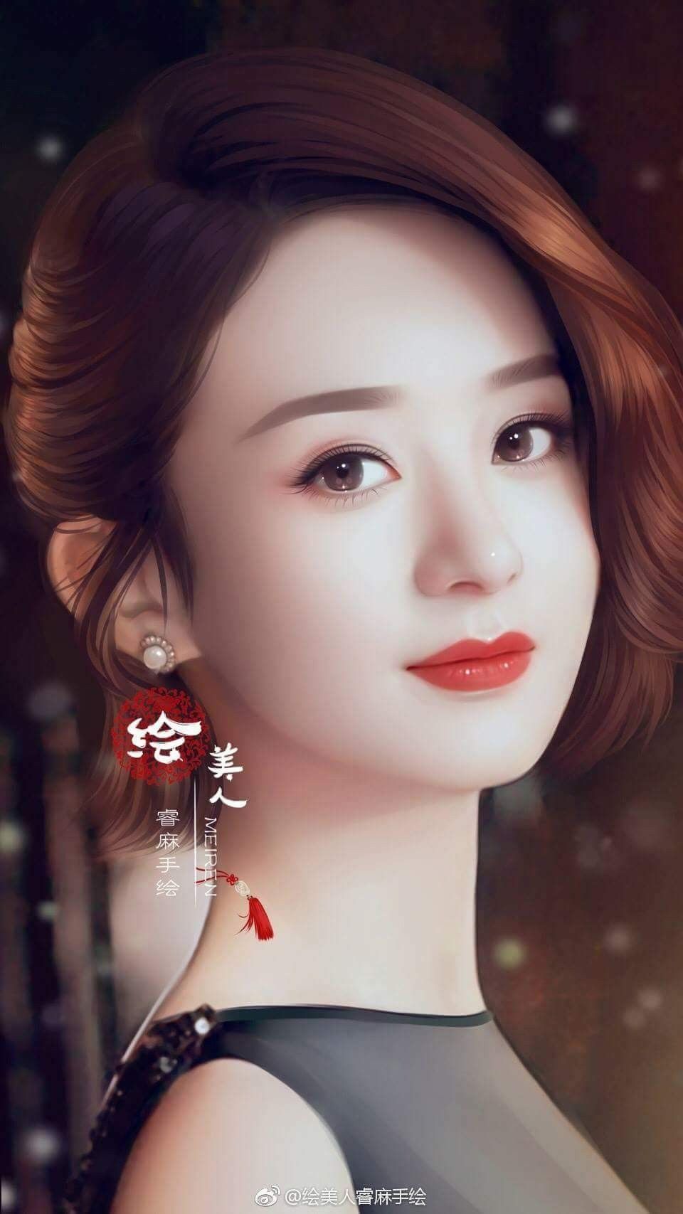 赵丽颖. Chinese art girl, Beautiful girl face, Lovely girl image