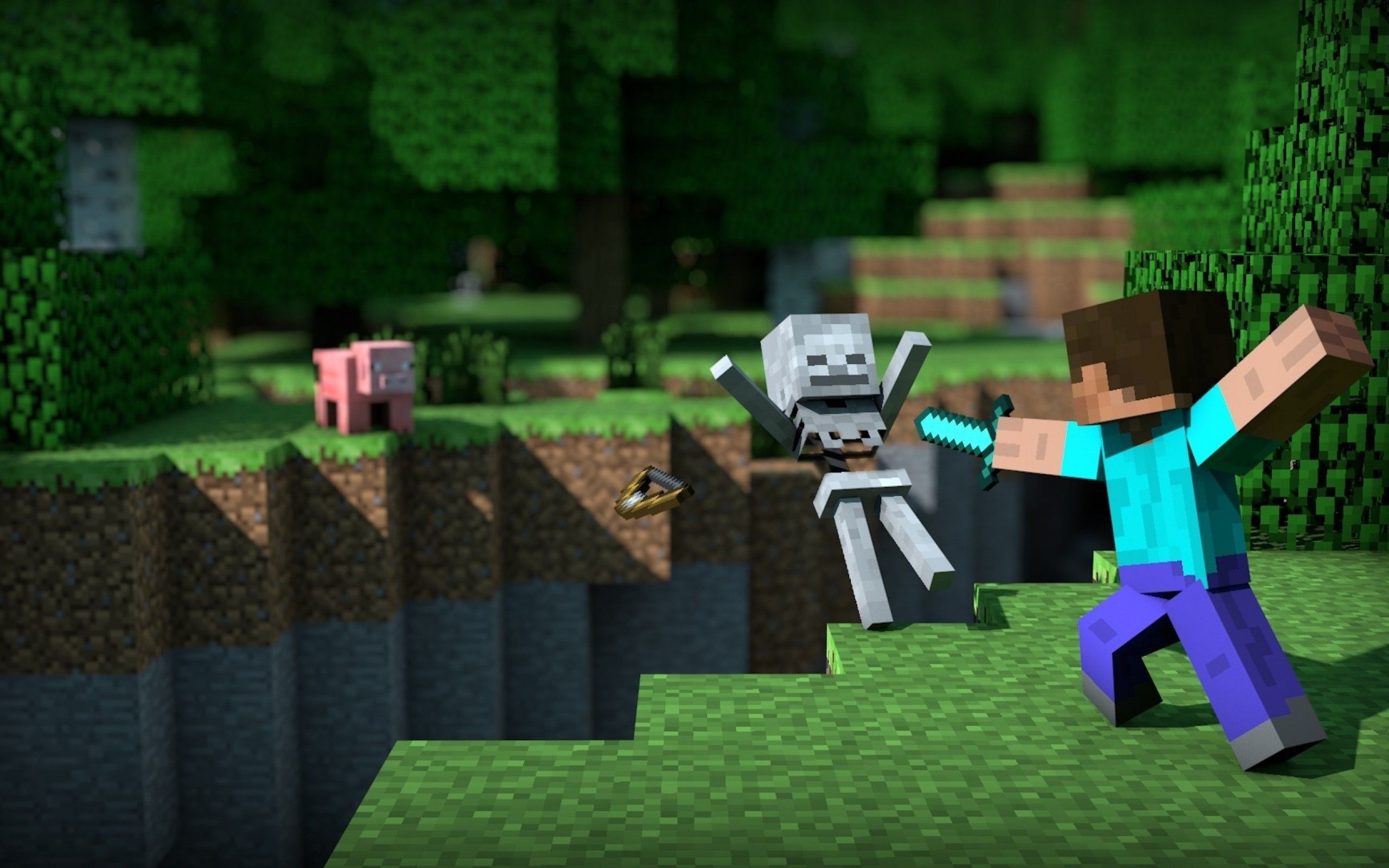 video games skeletons minecraft pigs mexican 2560x1600 wallpaper High Quality Wallpaper, High Definition Wallpaper