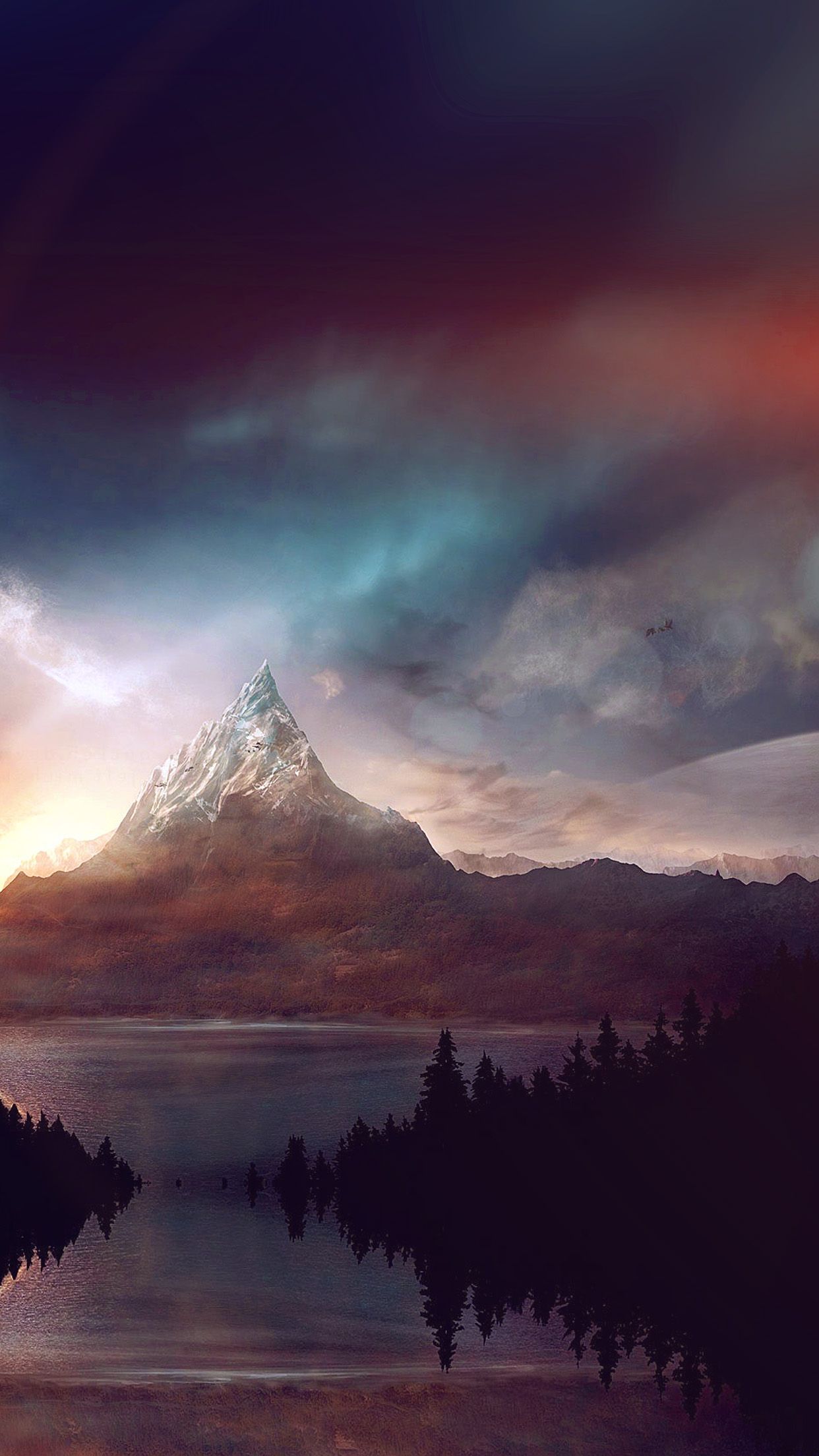 Mountain Nature Fantasy Art Illustration Flare Android wallpaper HD wallpaper