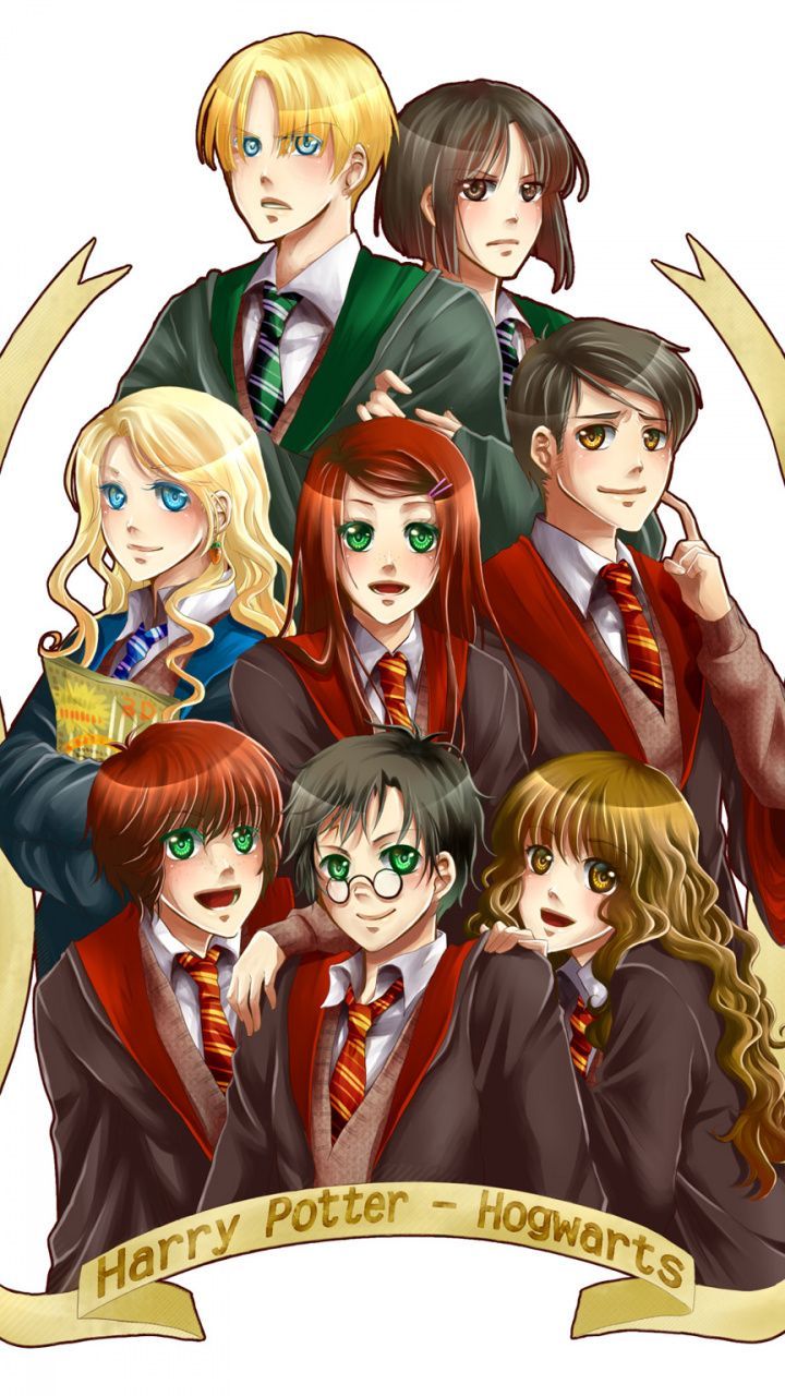 Ron Hermine Harry Potter Anime Wallpaper