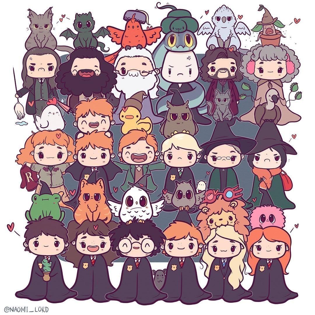 Cartoon Harry Potter Characters Wallpaper