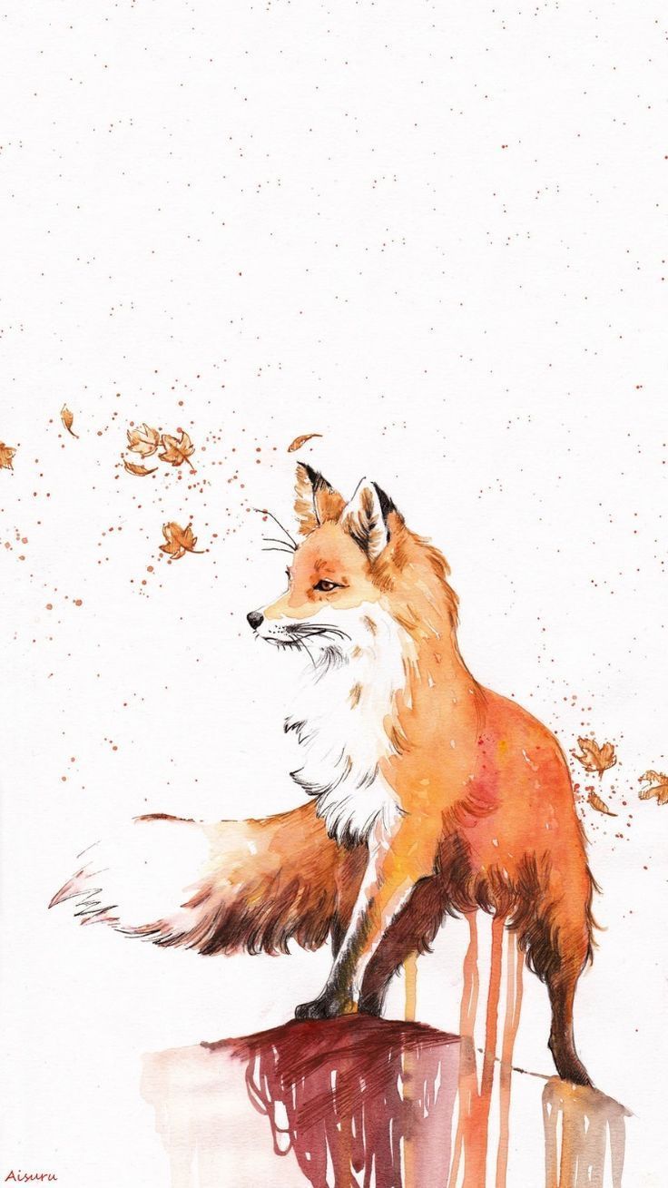 Fox Wallpaper IPhone meiner Ausgabe A.Aisuru - Fox painting, Watercolor fox, Fox picture