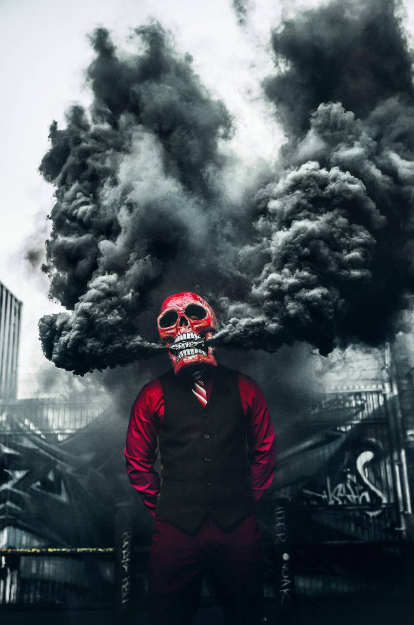gas mask smoke wallpaper