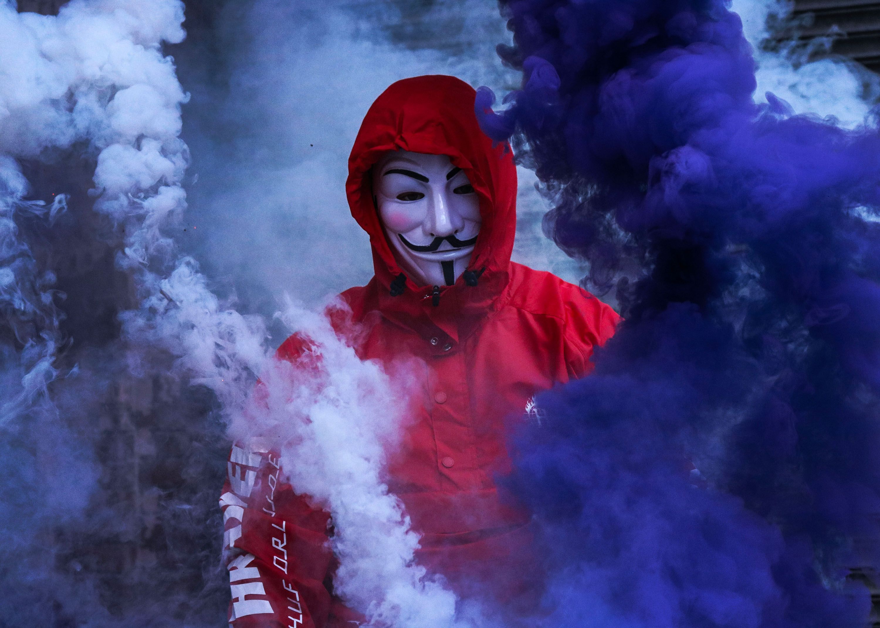 #anonymus, #mask, #hd, #smoke. Mocah.org HD Wallpaper