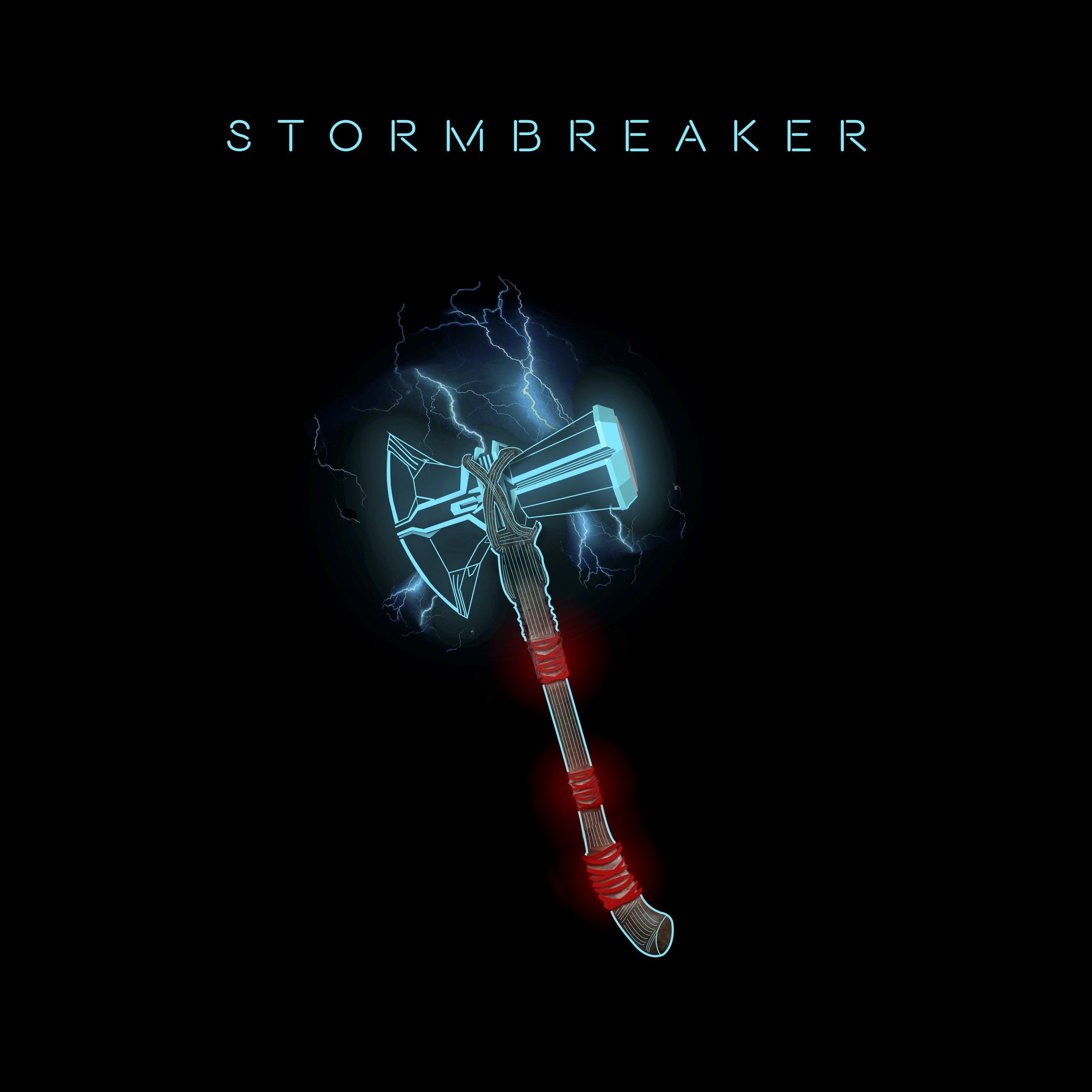 Wallpaper Stormbreaker, Thor, Black background, 4K, 8K, Creative Graphics,. Wallpaper for iPhone, Android, Mobile and Desktop