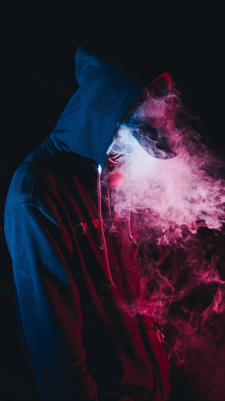 Mask and smoke wallpaper