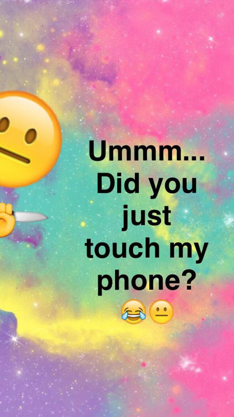 Dont touch my phone wallpaper image by Jewels Marie on Emoji wallpaper. Cute background, Cute wallpaper
