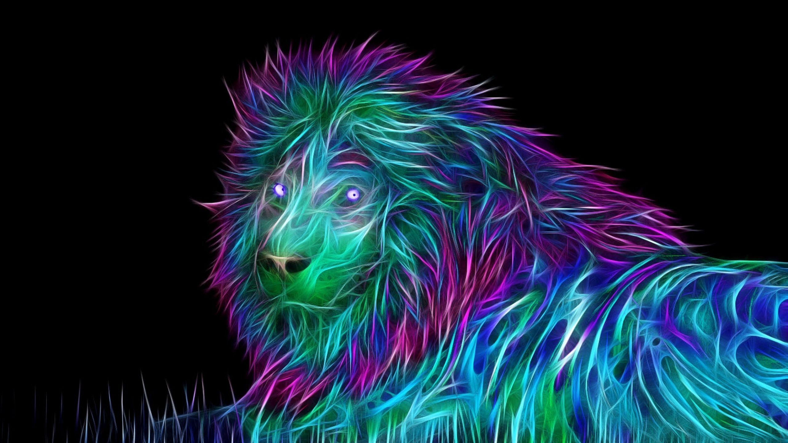 Neon lion wallpaper. Abstract art wallpaper, Abstract lion art, Abstract lion