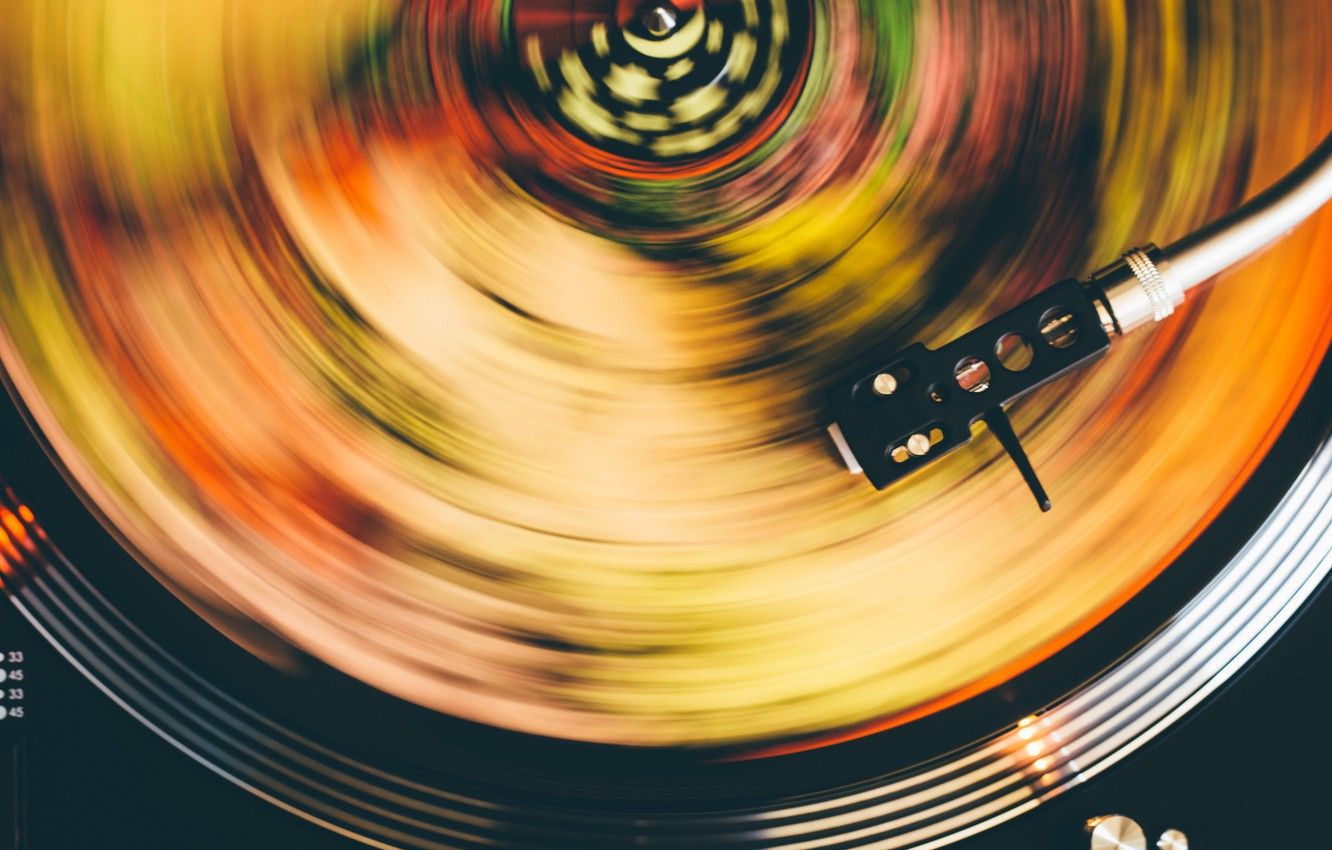 Wallpaper music, vintage, retro, vinyl, lp player, lp image for desktop, section музыка