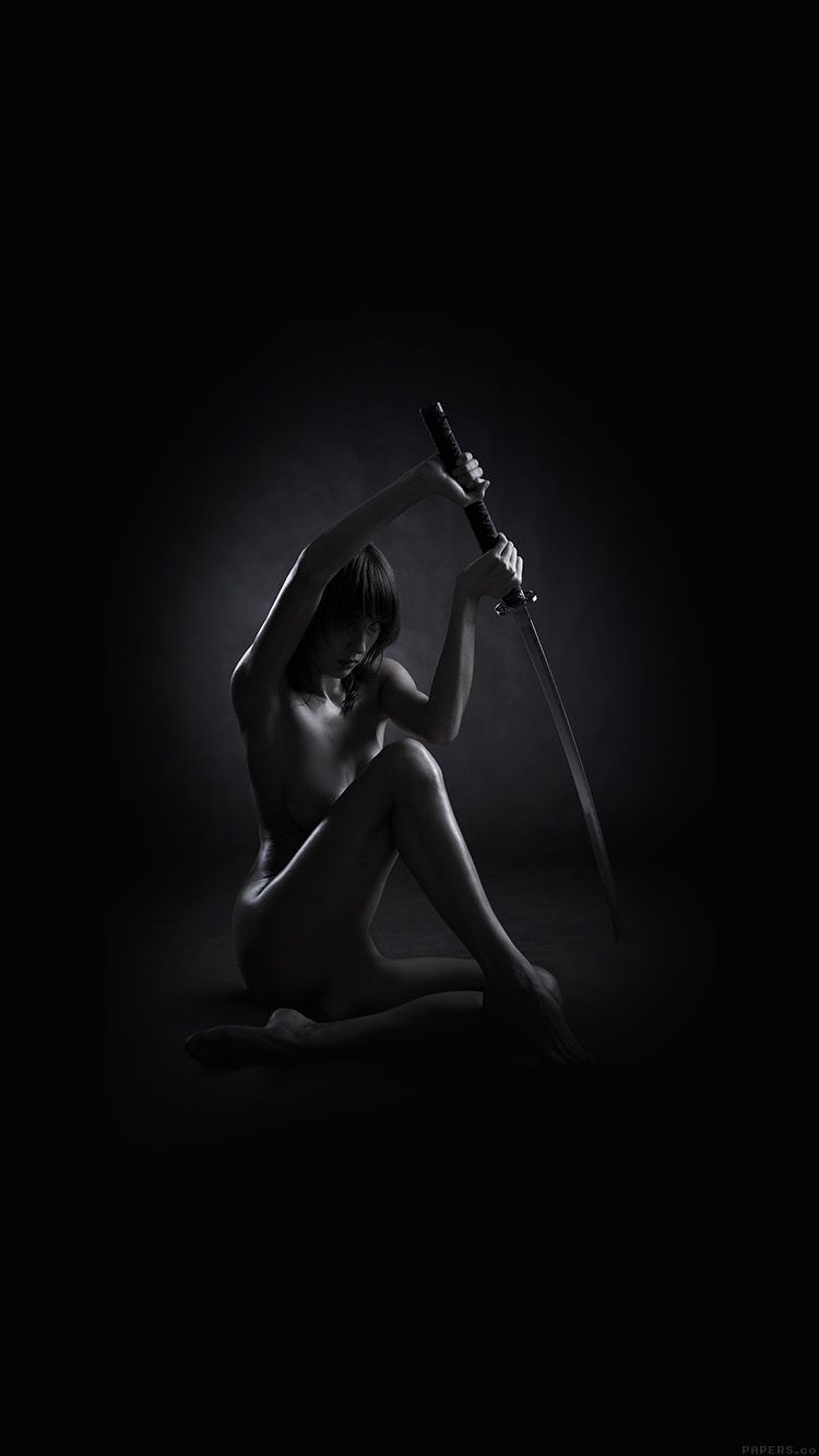 iPhone 6 Wallpaper nude photo sword art dark black